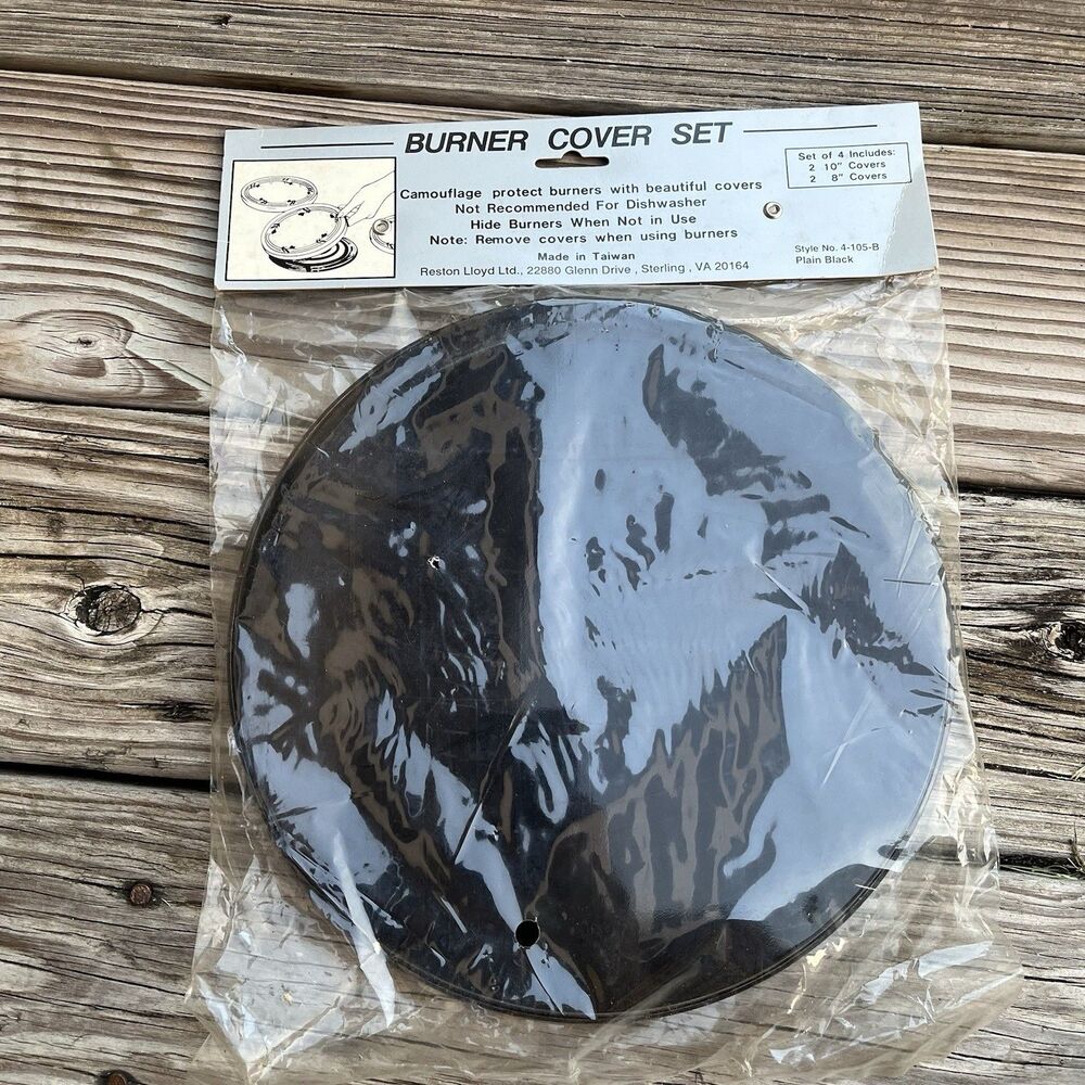 Reston Lloyd Black Burner Cover Set of 4 (Two 8" & Two 10" Covers)